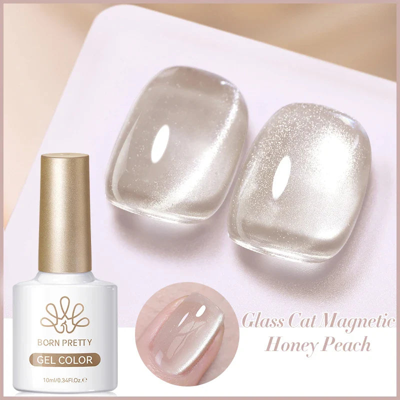 BORN PRETTY Cat Magnetic Gel Nail Polish 117 Colors 10ml Full Coverage Semi-Permanent Soak-Off Nail Varnish for Salon Manicure Glitter Cat Eye Nails