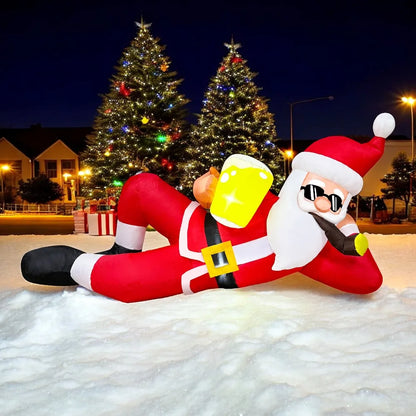 Merry Christmas Tree Arch Inflatable – Santa Claus Sleigh Decoration with LED Light for Home, Garden, and New Year Party Decor