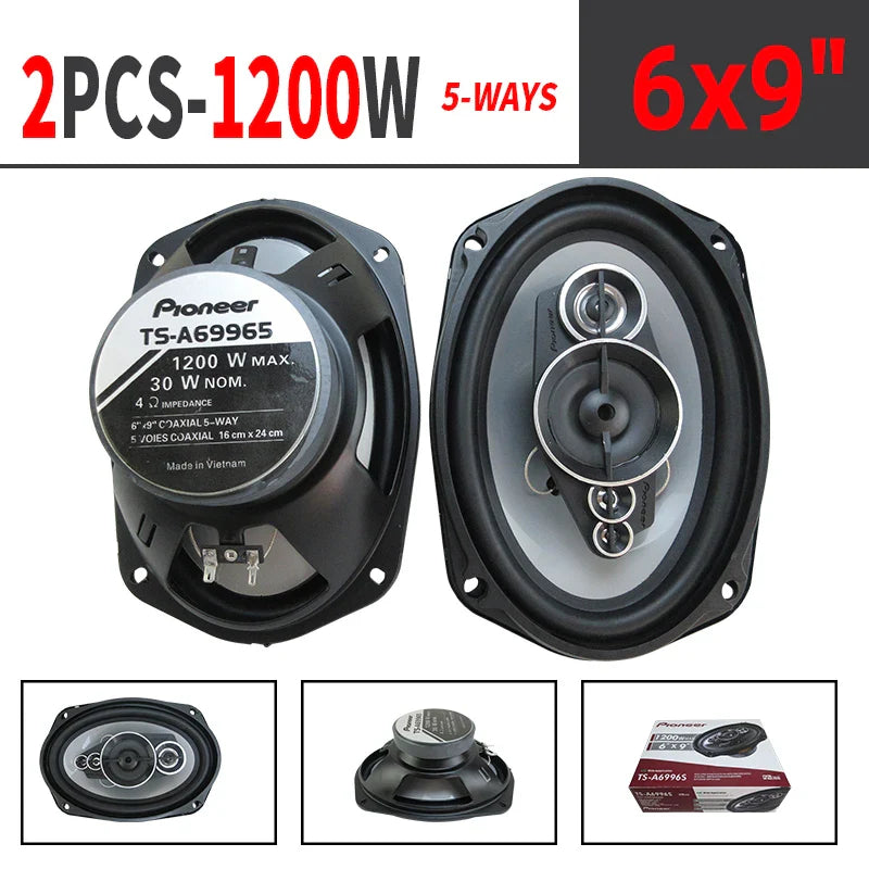 6X9 Inch 2400W 5-Way Car Coaxial Speaker - High Fidelity Full Frequency, Ideal for Modified Vehicles