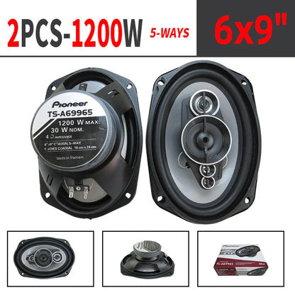 6X9 Inch 2400W 5-Way Car Coaxial Speaker - High Fidelity Full Frequency, Ideal for Modified Vehicles