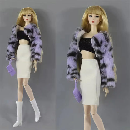 Handmade BABI CLOTHES Leather Overcoat – 11.5 Inch 30cm Doll BJD Outfit Accessories Gift