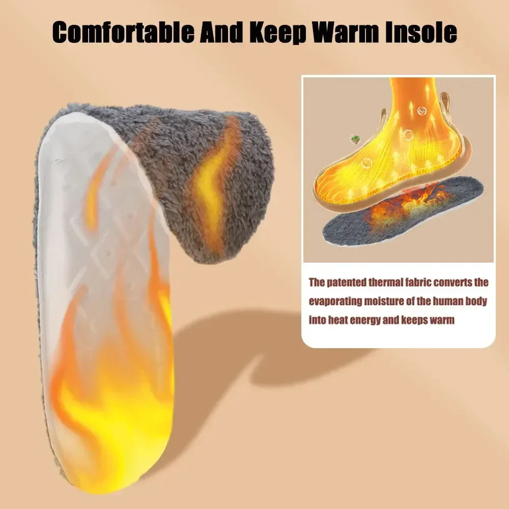 2PCS Self-Heating Thermal Insoles – Winter Warm Wool Memory Foam Shoe Pads for Men & Women Sports Shoes