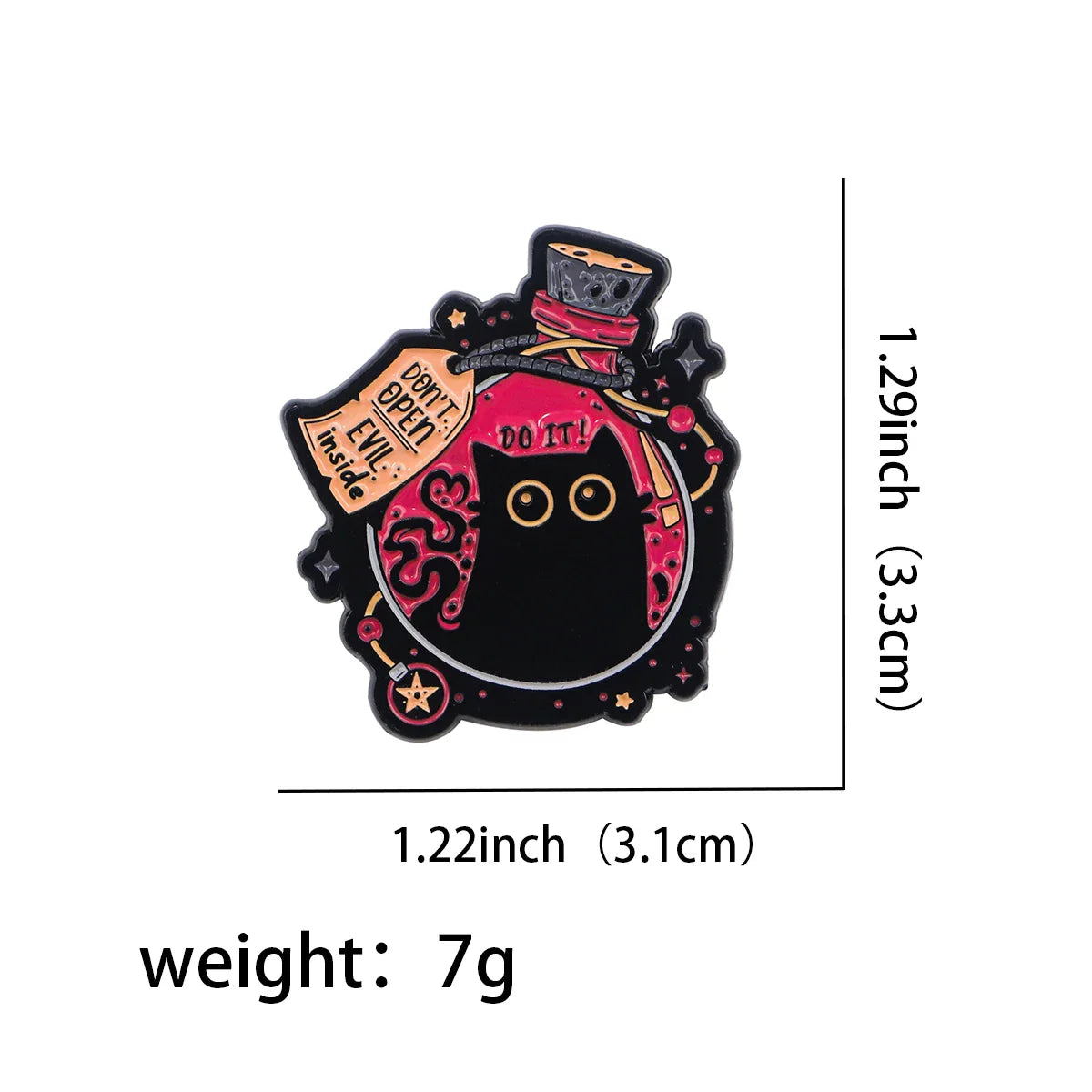 Cute Black Cat Enamel Pin – Animal Brooch Lapel Pin for Backpack, Clothing, Witch Jewelry & Halloween Gifts