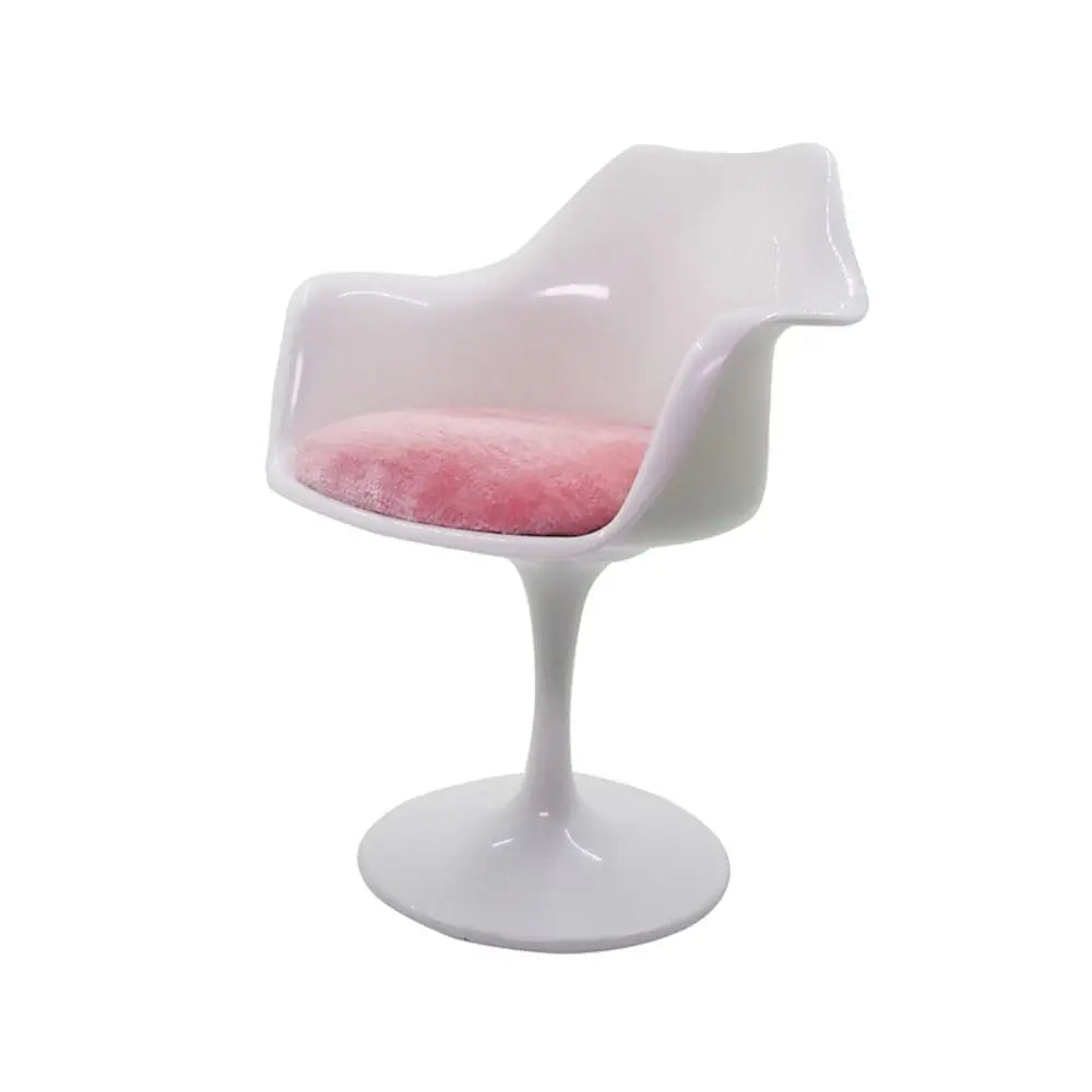 1/6 Scale Doll Round Legged Chair – Miniature Rotating Leisure Chair for Dollhouse & Photo Props