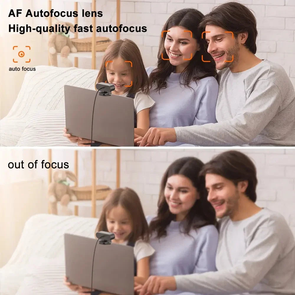 4K Webcam with Microphone - 1080P Mini Camera, 2K Full HD, Auto Focus for PC, Laptop, Video Shooting
