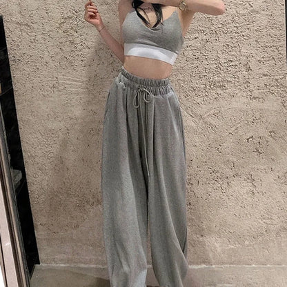 Oversized Women's Sweatpants - High Waist, Casual Baggy Joggers, Fashionable Streetwear Harajuku Trousers