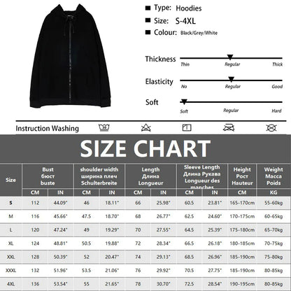 Men's Autumn Zipper Hoodie Jacket – Long Sleeve Loose Fit Casual Streetwear Coat