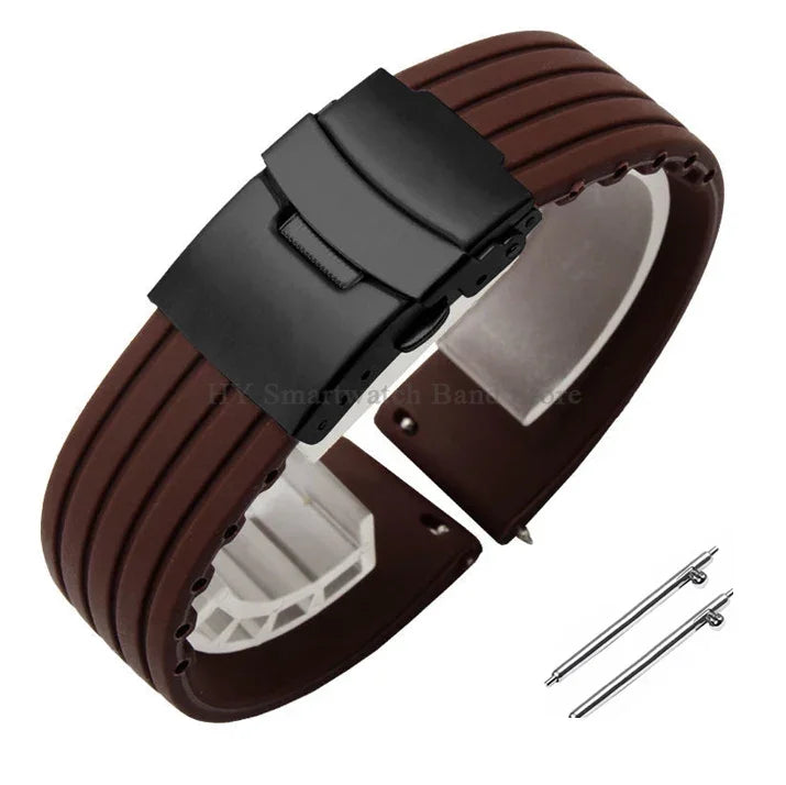 Quick Release Silicone Watch Strap 18–24mm – Sport Rubber Band for Huawei Watch GT2/3/4, Omega, Seiko, Fossil