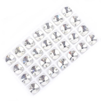 Crystal Rhinestone Flatback Beads - AB Round Shell Gems for DIY Crafts, Clothing & Wedding Decoration