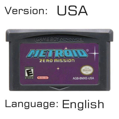 Metroid Series 32-bit GBA Game Cartridge – Fusion & Zero Mission Console Card for GBA & NDS, USA & EUR Version