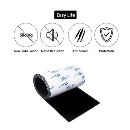 Non-Slip Self Adhesive Silicone Furniture Pads – Cuttable 4x40 Inch Anti-Scratch Rubber Floor Protector Strips