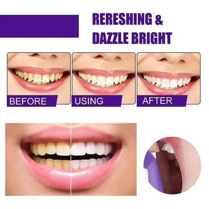50ML V34 Purple Whitening Toothpaste – Brighten Teeth, Remove Stains & Foam Cleaning for Oral Care