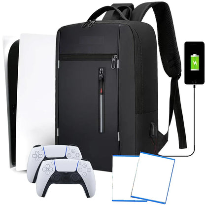 Multifunctional PS5 Console Backpack – Travel Carrying Case with USB Port for PlayStation 5 & Accessories