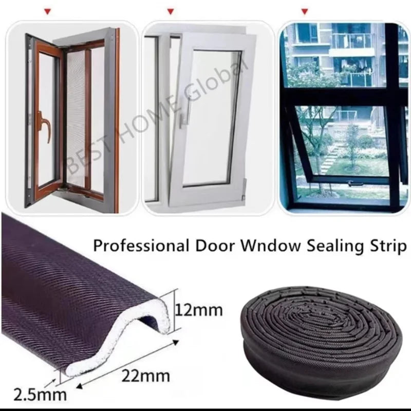 New 40M Acoustic Foam Window Sealing Strip – Soundproof S-Shaped Weather Stripping for Doors & Casement Windows
