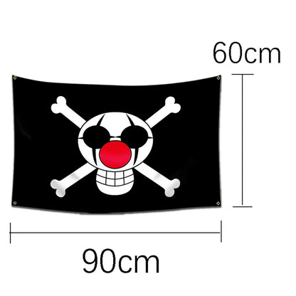 One Piece Pirate Skull Flag – Luffy Straw Hat Pirates Wall Decor & Banner for Kids' Bedroom, Gift