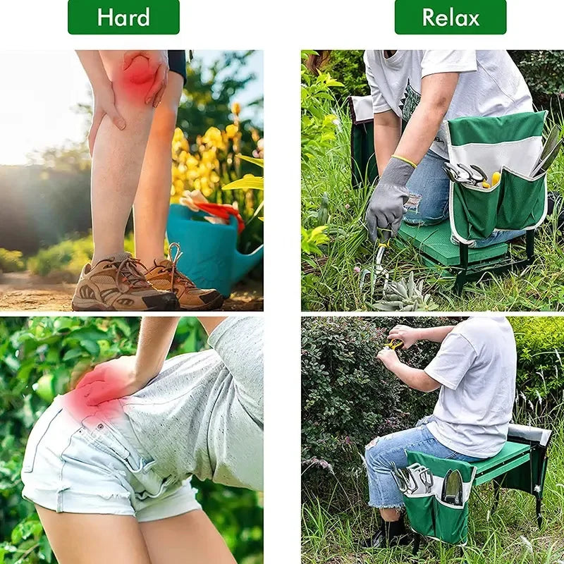 Heavy-Duty Folding Garden Kneeler & Seat – Thick Soft EVA Kneeling Pad Garden Bench Stool for Gardening