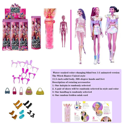 NEW KPop Demon Hunters Doll Toy — Rumi Mira Zoey Action Figure, Princess Baby Girl DIY Plastic Toy for Girls