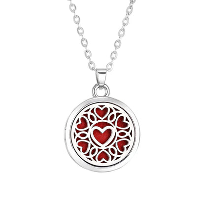Tree of Life Aromatherapy Necklace – Stainless Steel Essential Oil Diffuser Locket Pendant