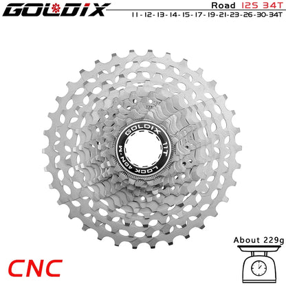 GOLDIX Ultralight CNC Road Bike Cassette — 11/12-Speed 28T-36T Sprocket for SHIMANO HG, K7 11S/12S