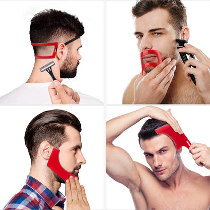 Haircut & Beard Grooming Kit – Neckline, Goatee & Hairline Shaping Template for Men, Barber Hair Cutting Tool