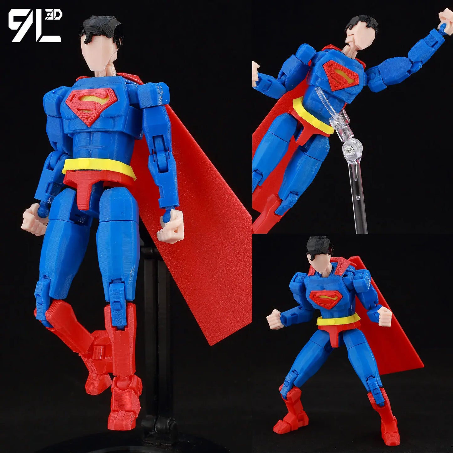 9L3D Superman & Batman Action Figures – Multi-Jointed Poseable LUCKY13 Titan13 Collectible Hero Toys