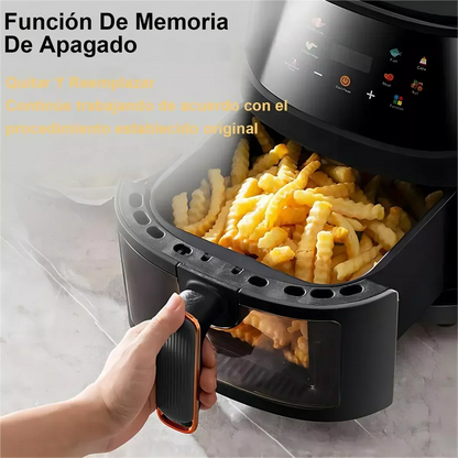 1400W 8L Air Fryer – Oil-Free Programmable Smart LED Touch AirFryer, Thermal Cycle Oven for French Fries & Chicken