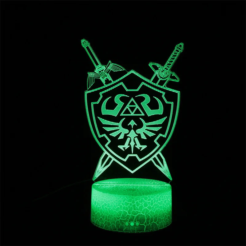 Zelda 3D Night Light Lamp – Link Breath of the Wild Anime Figure for Kids Gift