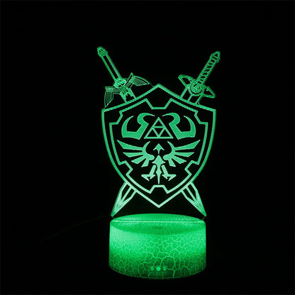 Zelda 3D Night Light Lamp – Link Breath of the Wild Anime Figure for Kids Gift