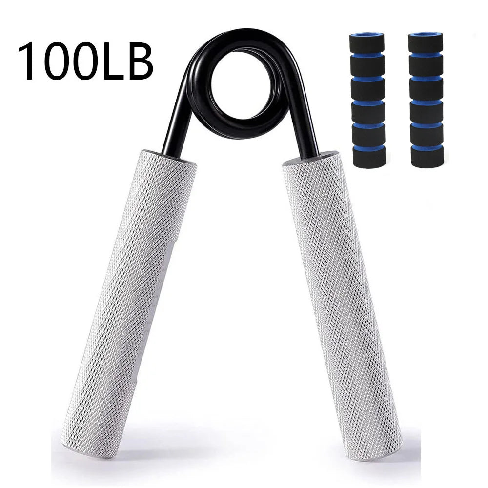 Aluminum Alloy Hand Gripper with Sponge Sleeve — Spring Steel Fitness Trainer for Arm & Finger Strength, Home Gym for Men