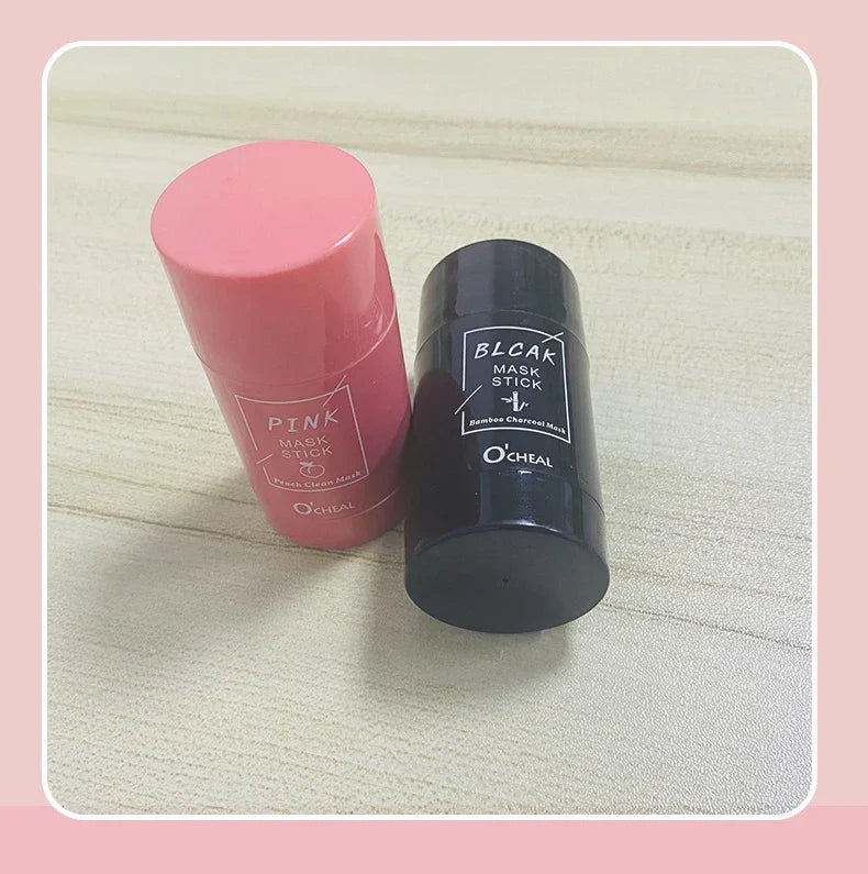 Green Tea & Honey Peach Facial Mask Stick – Pore Cleansing, Moisturizing & Charcoal Mud Mask
