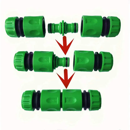 Garden Watering Hose Quick Connector Set – 1/2” ABS Double Male Coupling Adapter for Hose Pipe Extension
