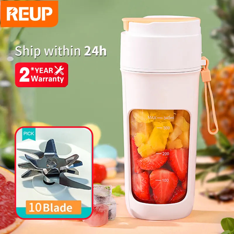 Mini Portable Electric Juicer: Fruit Blender and Extractor - Multifunctional Juice Maker for Smoothies and Mixes