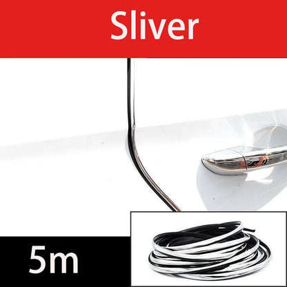 Chrome Car Door Edge Protector Strip - Rubber Soundproof Seal Trim for Noise Reduction, Scratch Protection & Auto Door Insulation