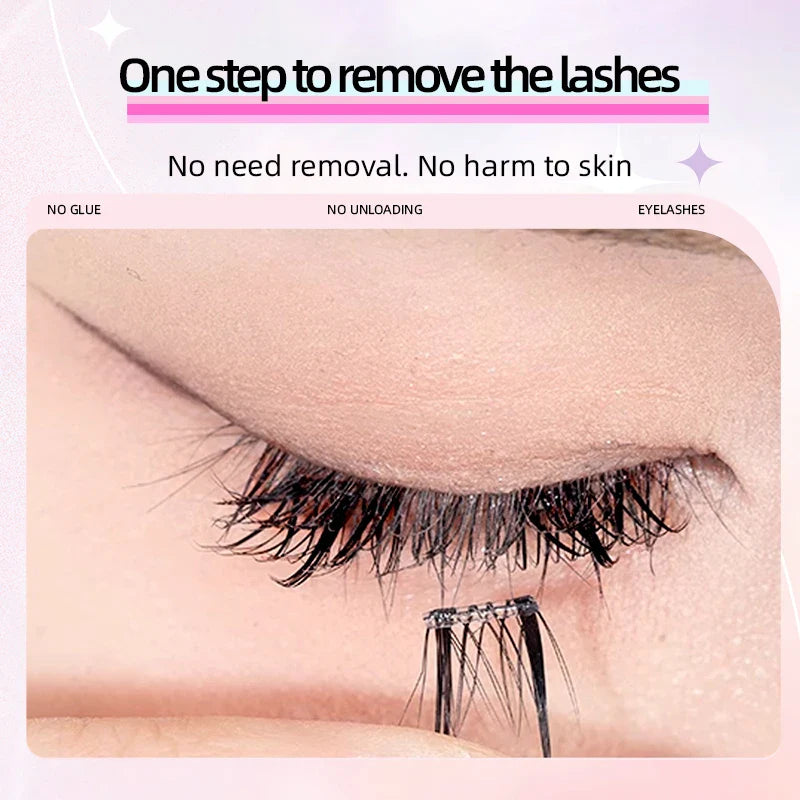 Yelix Self-Adhesive False Eyelashes — Reusable DIY Cluster Lashes, Glue-Free, Natural Soft