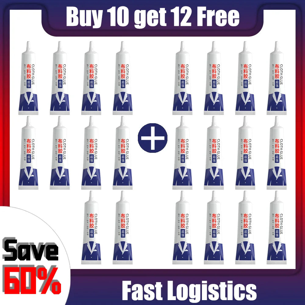 Fabric Glue Quick-Dry Adhesive — Clear Waterproof Strong Glue for DIY Cloth, Fiber, Jewelry, Crafts, and Leather Patching