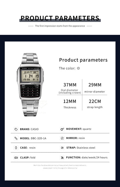 Casio Men’s Luxury Digital Watch – Military LED Sport Quartz, 50M Waterproof Retro Computer Style