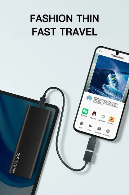 Portable SSD 1TB/2TB – High-Speed External Solid State Drive with USB 3.1/Type-C for Laptop, Phone, Mac, Windows