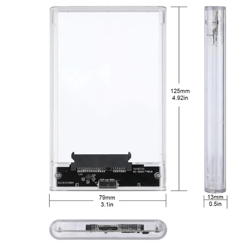 USB 3.0 to SATA III Hard Disk Case: 2.5 Inch HDD SSD Shell External Enclosure - Portable Hard Drive Box for Enhanced Storage and Protection