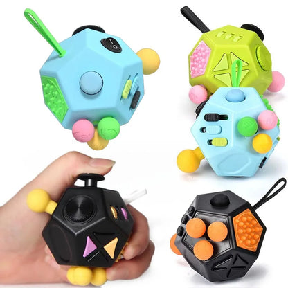 Fidget Cube EDC – 12-Sided Anti-Stress Sensory Toy for Kids & Adults, ADHD, Autism, Focus Relief