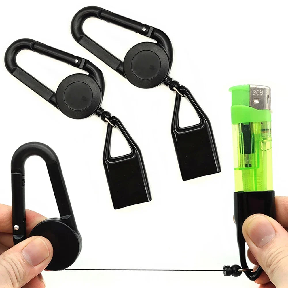 Silicone Lighter Protective Cover with Retractable Keychain — Regular Size Lighter Holder Sleeve for Smoking Accessories