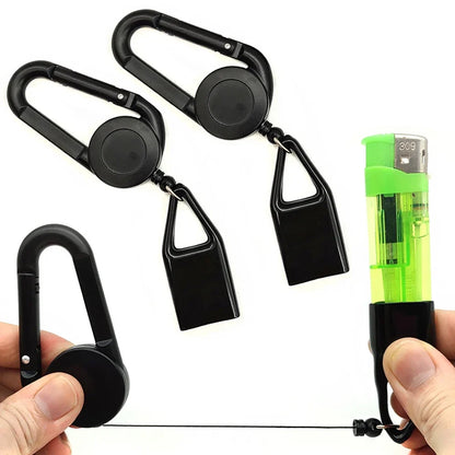 Silicone Lighter Protective Cover with Retractable Keychain — Regular Size Lighter Holder Sleeve for Smoking Accessories