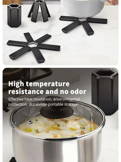 Heat-Resistant Pot Mat & Dish Placemat – Folding Coaster for Pans and Kitchen Use