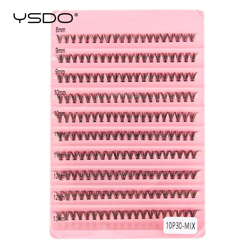 YSDO Premade Volume Fans Eyelash Extensions – 10/14 Rows Natural Mink Individual Cluster Lashes for Makeup