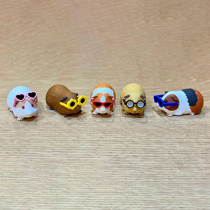 Guinea Pig with Sunglasses Blind Box – Cute Mini Anime Action Figure, Kawaii Desktop Decoration & Collectible Toy, Birthday Gift