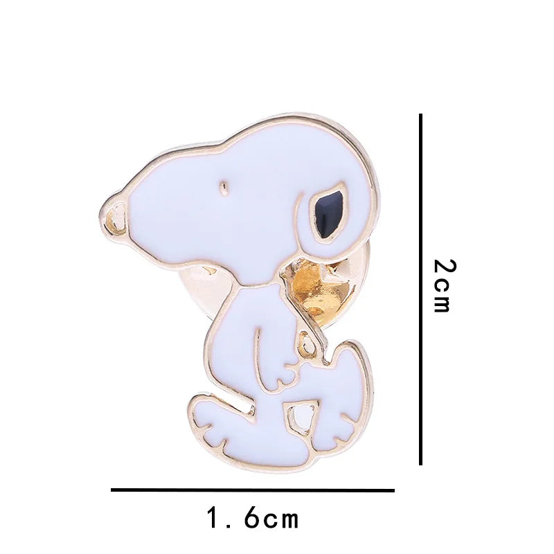 7 Pcs Kawaii Snoopy Brooch Set | Cartoon Anime Alloy Pins for Clothes, Bags & Accessories