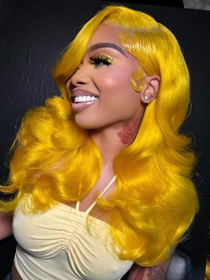 Light Yellow 613 HD Lace Frontal Wig – 13x6 Transparent Lace, Body Wave 200% Density Human Hair Wig for Women