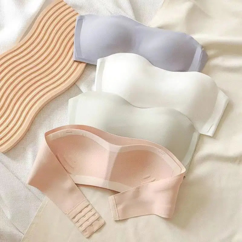 Women's Sexy Seamless Tube Top Bra — Invisible Strapless, Non-Slip Push-Up Wireless Bralette Lingerie