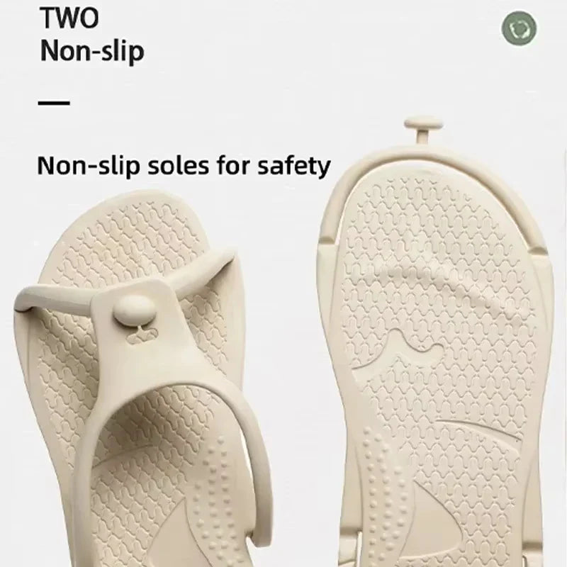 2024 Summer Foldable Travel Slippers for Men & Women – Lightweight EVA Non-Slip Beach & Indoor Soft Slides Sandals
