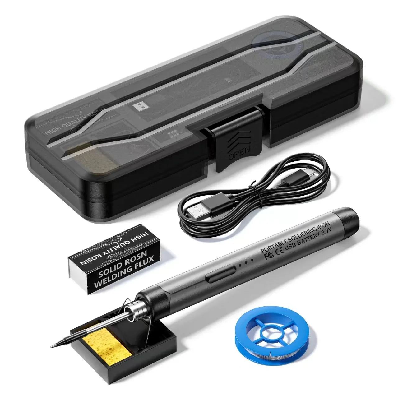 USB Wireless Digital Soldering Iron Kit – Cordless Electric Pen with Adjustable 300–450℃ Temperature