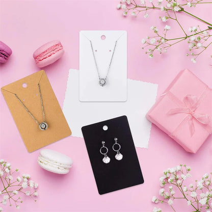 50pcs 6x9cm Blank Jewelry Display Cards – Necklace & Earring Holder Cards
